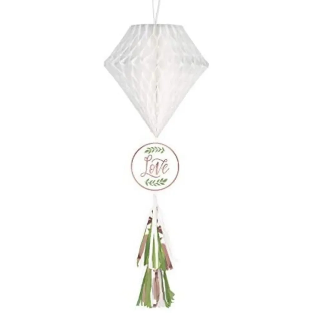 1pc Diamond Hanging Honeycomb LOVE Tassel Decoration Wedding Bridal Shower‎